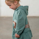 Mayoral Baby Girl Parisian Poodle Hooded Dress ~ Lagoon