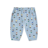 Bobo Choses Baby Game Pawns Print Denim Blouse & Pants Set ~ Light Blue