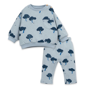 Play Up Baby Tree Print Jersey Knit Sweater & Pants Set ~ Blue