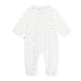 Petit Bateau Front Zip Star Print Footie ~ White/Blue