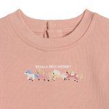 Stella McCartney Baby Girl Frilled Sweatshirt & Chambray Pants w/ Horses Embroidery ~ Light Pink/Blue