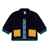 Petit Bateau Baby Sherpa Jacket ~ Navy Multi