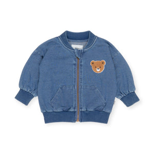 Huxbaby Huxbear Knit Denim Bomber Jacket ~ Denim Blue