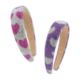 Bari Lynn Fully Crystallized Padded Headband ~ Hearts