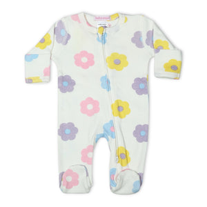 Baby Steps Zip Footie ~ Spring Daisy