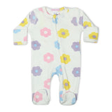 Baby Steps Zip Footie ~ Spring Daisy