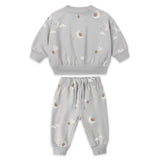 Quincy Mae Relaxed Fleece Sweatshirt & Sweatpants Set ~ Sky Friends/Cloud