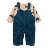 Play Up Baby Tree Print l/s Top & Corduroy Overalls Set ~ Beige/Teal