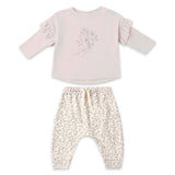 Quincy Mae Fleur l/s Ruffle Tee & Floret Drawstring Pants Set ~ Lilac/Ivory