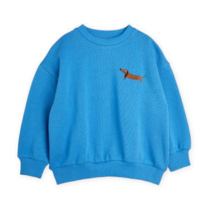 Mini Rodini Boys Dog Embroidered Sweatshirt & Sweatpants Set ~ Blue