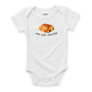 Spunky Stork Mon Petit Chocolat Croissant Onesie