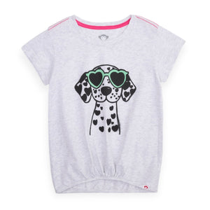 Appaman Girls Callaway Tee 7-12 ~ Dalmatian/Cloud Heather