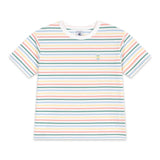 Petit Bateau Boys Striped s/s T-shirt & Shorts Set ~ White Multi/Yellow