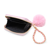 Tiny Treats Quilted Chain Strap Wallet w/ Pom-Pom
