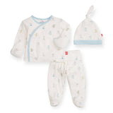 Magnetic Me Modal 3pc Kimono Set ~ Baby Beats Blue