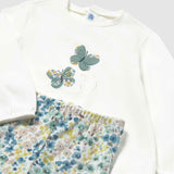 Mayoral Baby Girl Faux Fur Vest, Butterflies Top & Leggings Set ~ Anise