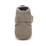 Zutano Fur-Lined Leather Baby Shoe ~ Gray