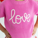 Sweet Wink Baby Knit Love Sweater ~ Bubblegum Pink