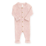 Tun Tun Knit Button Romper ~ Pink/Mauve Marle