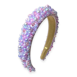 Bari Lynn Pearl & Bead Headband ~ Pink/Blue/Lavender