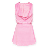 Hannah Banana Sleeveless Velour Hooded Dress ~ Pink