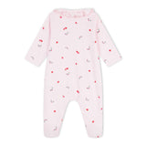 Petit Bateau Front Snap Berry Print Footie w/ Ruffle Collar ~ Pink Multi