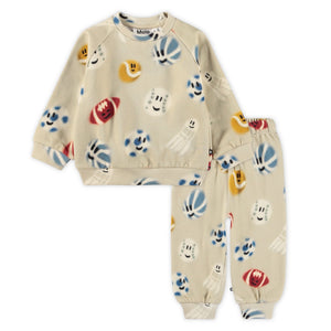 Molo Baby Disc Sweatshirt & Simeon Sweatpants Set ~ Cute Balls