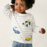 Mayoral Baby Boy Cars l/s Striped T-Shirt ~ Sky Blue
