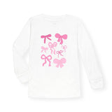 Sweet Wink Bow Doodle l/s Tee ~ White/Pink