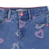 Billieblush Heart Print Denim Shorts ~ Denim Blue