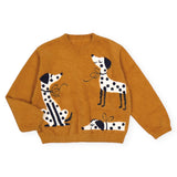 Mayoral Girls Fuzzy Knit Dog Sweater 7-12 ~ Caramel