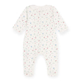 Petit Bateau Front Snap Fruit Footie w/ Collar ~ White Multi