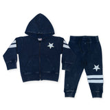 Mish Boys Sports Star Enzyme Zip Hoodie & Jogger Set ~ Navy
