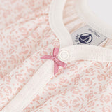 Petit Bateau Floral Flutter Sleeve Short Bubble Romper ~ Pink/White
