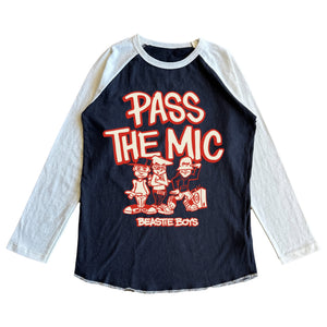 Rowdy Sprout Beastie Boys Pass The Mic l/s Raglan Tee ~ Vintage Black/White
