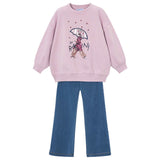 Mayoral Girls 3D Sweatshirt & Flared Leggings Set ~ Mauve