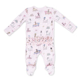 Angel Dear 2 Way Zipper Ruffle Back Footie ~ Fancy Hounds With Bows