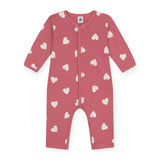 Petit Bateau Heart Print Romper ~ Pink/Cream