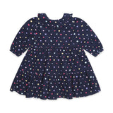 Huxbaby Hearts Corduroy Collar Dress ~ Ink Multi