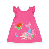 Mayoral Baby Girl Mermaid Frill Sleeve Dress ~ Fuchsia