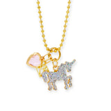 Tiny Treats & Zomi Gems Shiny Unicorn, Heart & Gem Charm Necklace