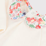Petit Bateau Baby Top w/ Floral Print Collar & Leggings Set ~ Cream/Multi