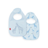 Magnetic Me Cotton Reversible Bib ~ Jolie Giraffe Blue