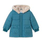 Mayoral Baby Boy Faux Fur Lined Puffer Coat ~ Blue