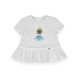 Mayoral Baby Girl s/s Tee w/ Tulle Detail & Leggings Set ~ White/Sky