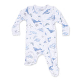 Angel Dear 2 Way Zipper Footie ~ Watercolor Blue Whales