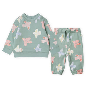 Stella McCartney Baby Girl Birds Tracksuit Set ~ Sage