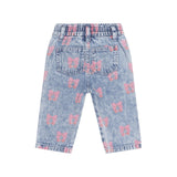 Huxbaby Ballerina Hux Embroidered l/s T-Shirt & Dreamy Denim Cherry Paperbag Pants Set ~ Vintage Pink/Denim Multi