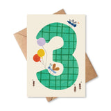 Daria Solak Age Three Birthday Card