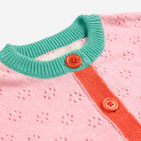 Bobo Choses Baby Color Block Knit Cardigan ~ Light Pink